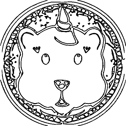 Unicorn with stars Coloring Page