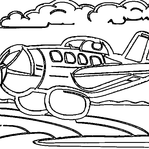 A seaplane Coloring Page