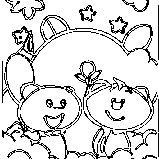 A tree in spring with blossoms Coloring Page