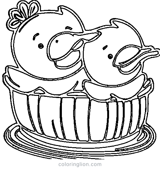 Ducklings Bathtub Coloring Page