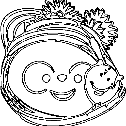A paint palette and brush Coloring Page