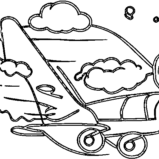 A seaplane Coloring Page