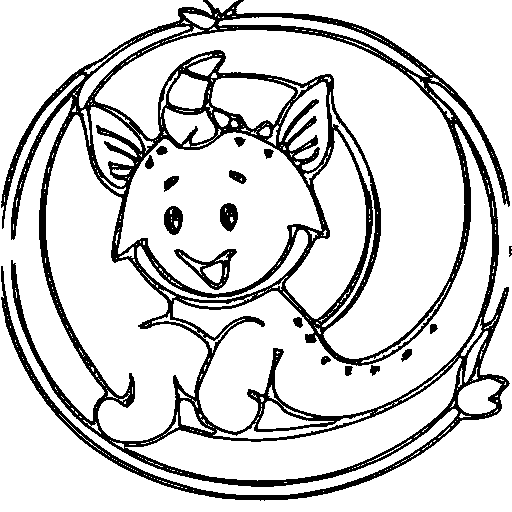 Dragon curled up Coloring Page