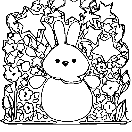 An easter bunny holding an egg Coloring Page