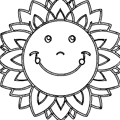 A smiling sunflower Coloring Page