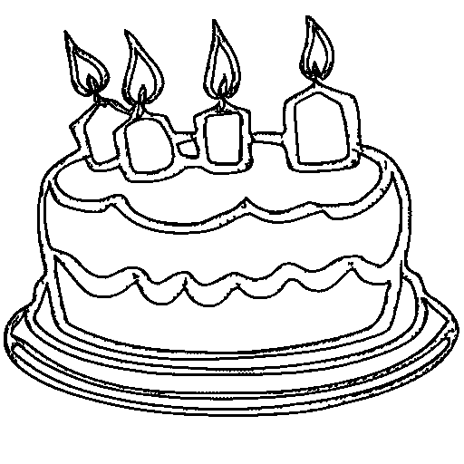 A birthday cake with candles Coloring Page