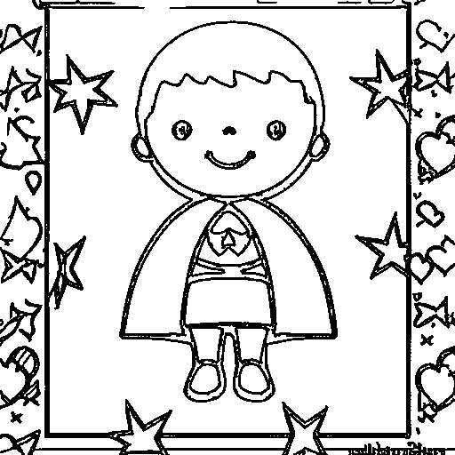 Superhero with a cape flying Coloring Page