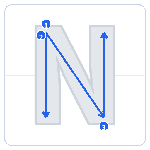 Trace Letter N
