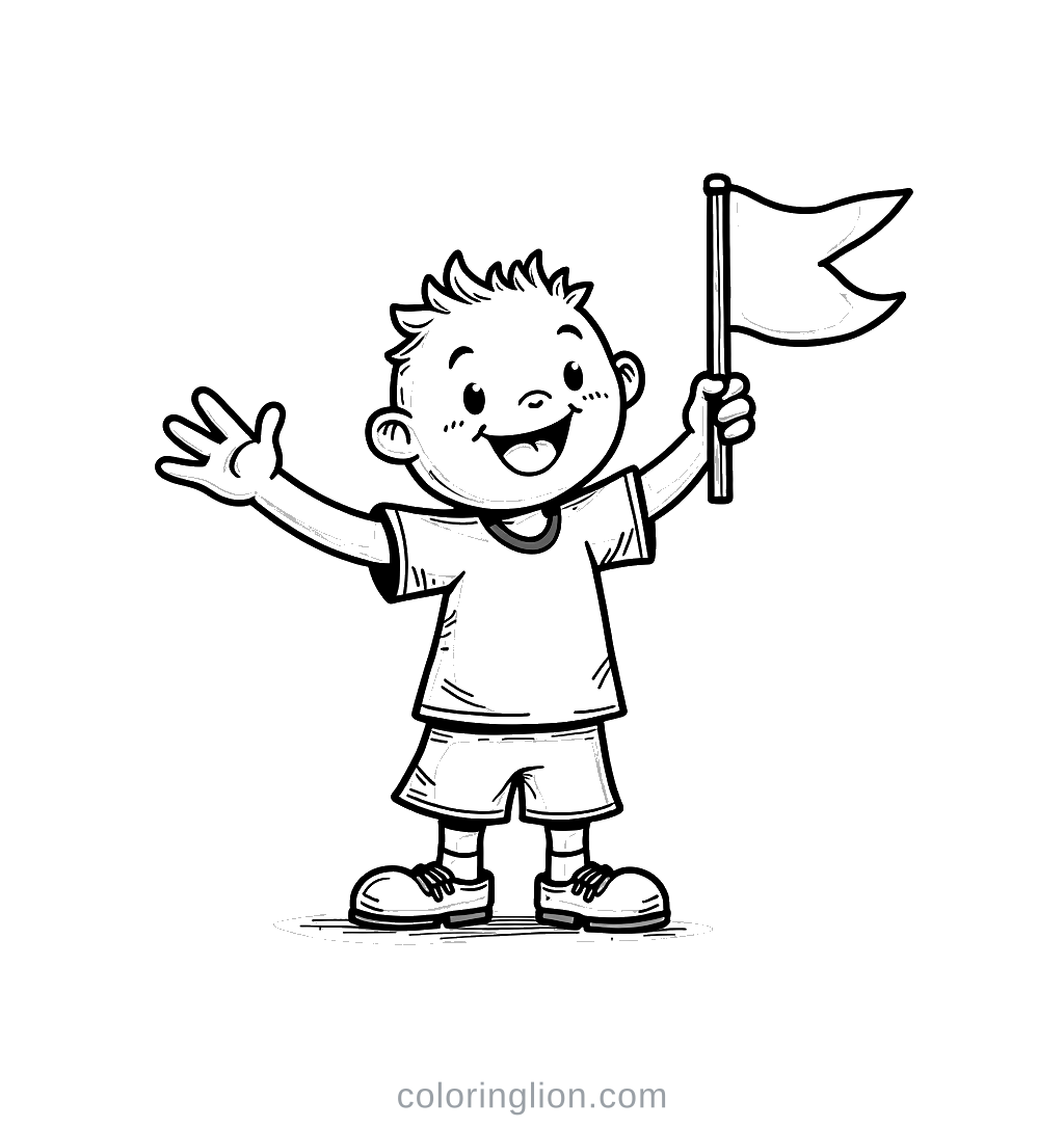 Fan Flag Coloring Page