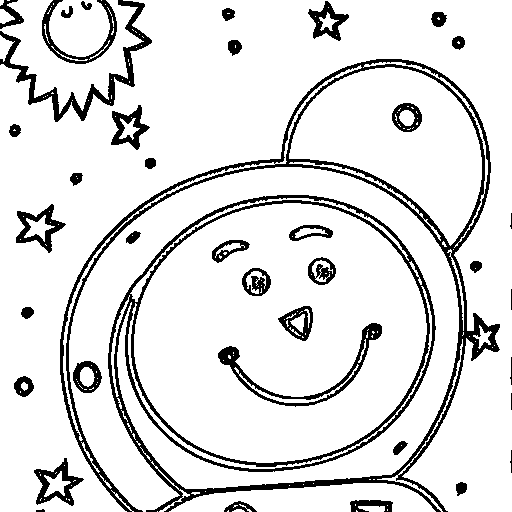 An astronaut on the moon Coloring Page