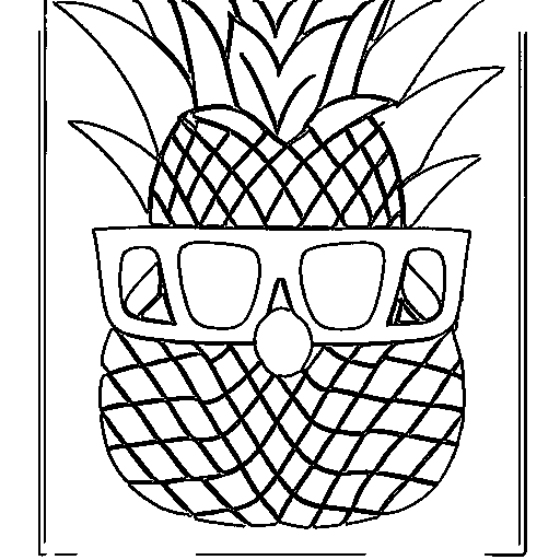 Cool Pineapple Coloring Page