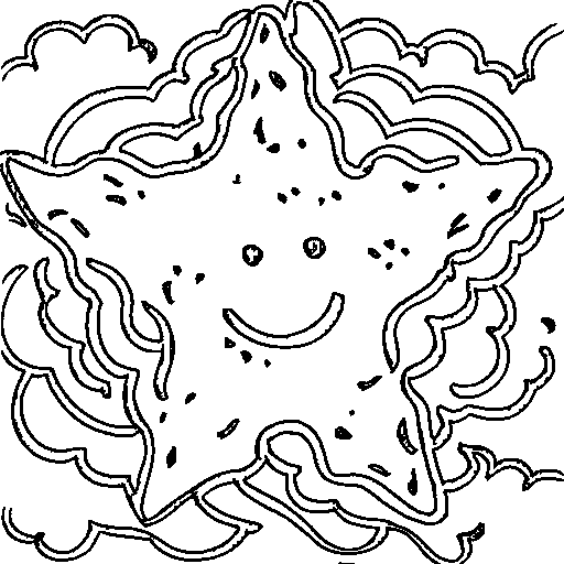 A simple star with numbered areas Coloring Page
