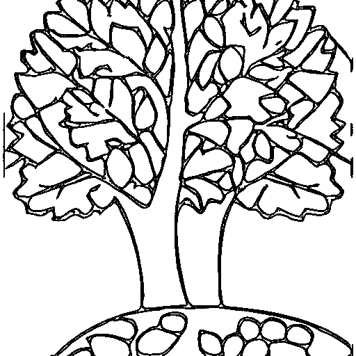 A tree with falling leaves in autumn Coloring Page
