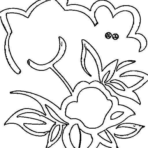 A bouquet in a vase Coloring Page