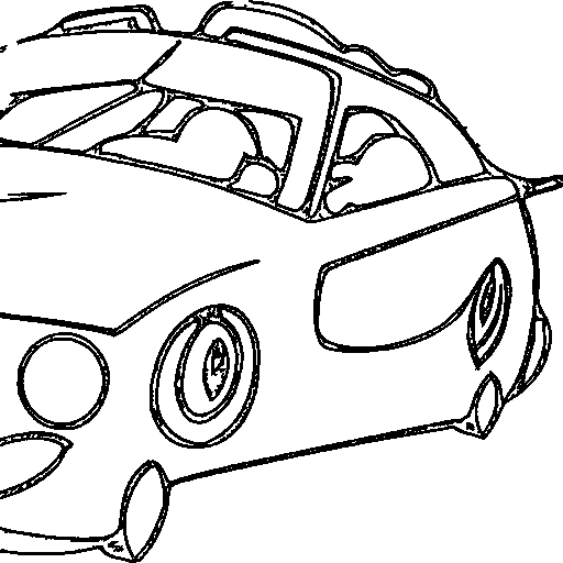 Cartoon race car with a number Coloring Page