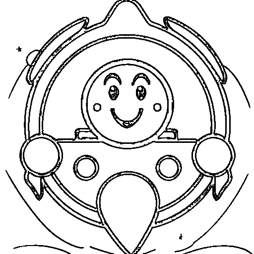 A rocket with an astronaut window Coloring Page