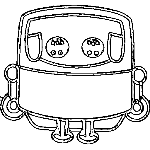 A robot with an antenna Coloring Page