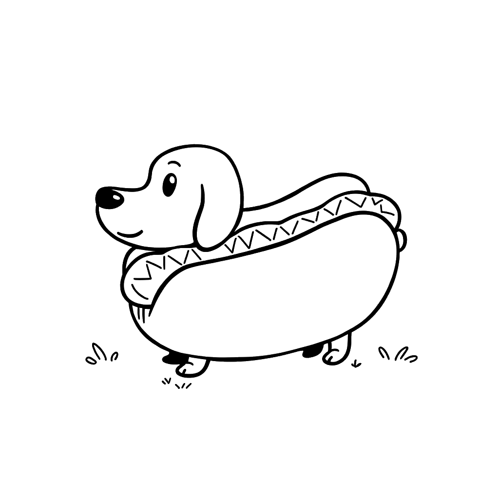 Hotdog Coloring Page