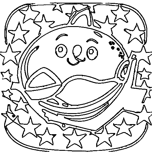 Little goldfish in a bowl Coloring Page