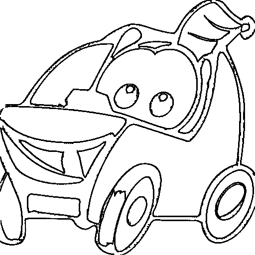 A go-kart with a smiling driver Coloring Page