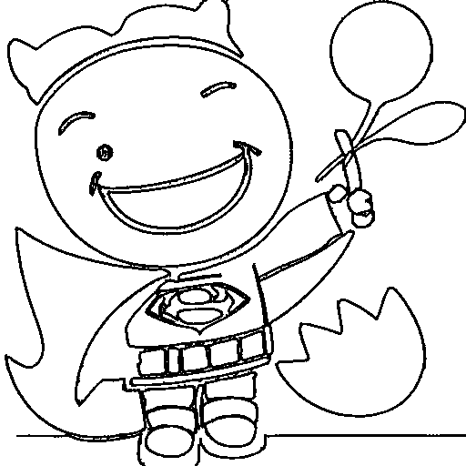 A superhero kid with a mask Coloring Page