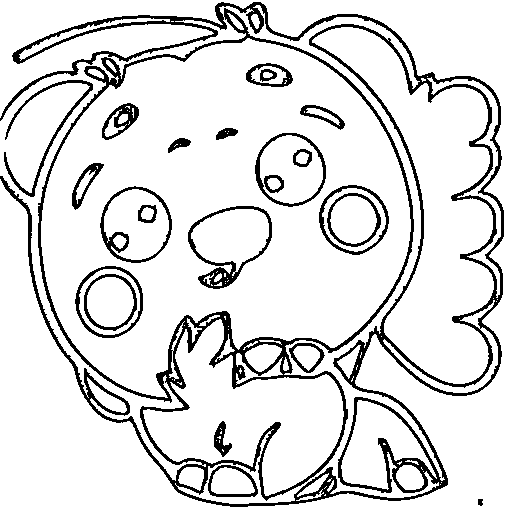 A fluffy monster with spots Coloring Page
