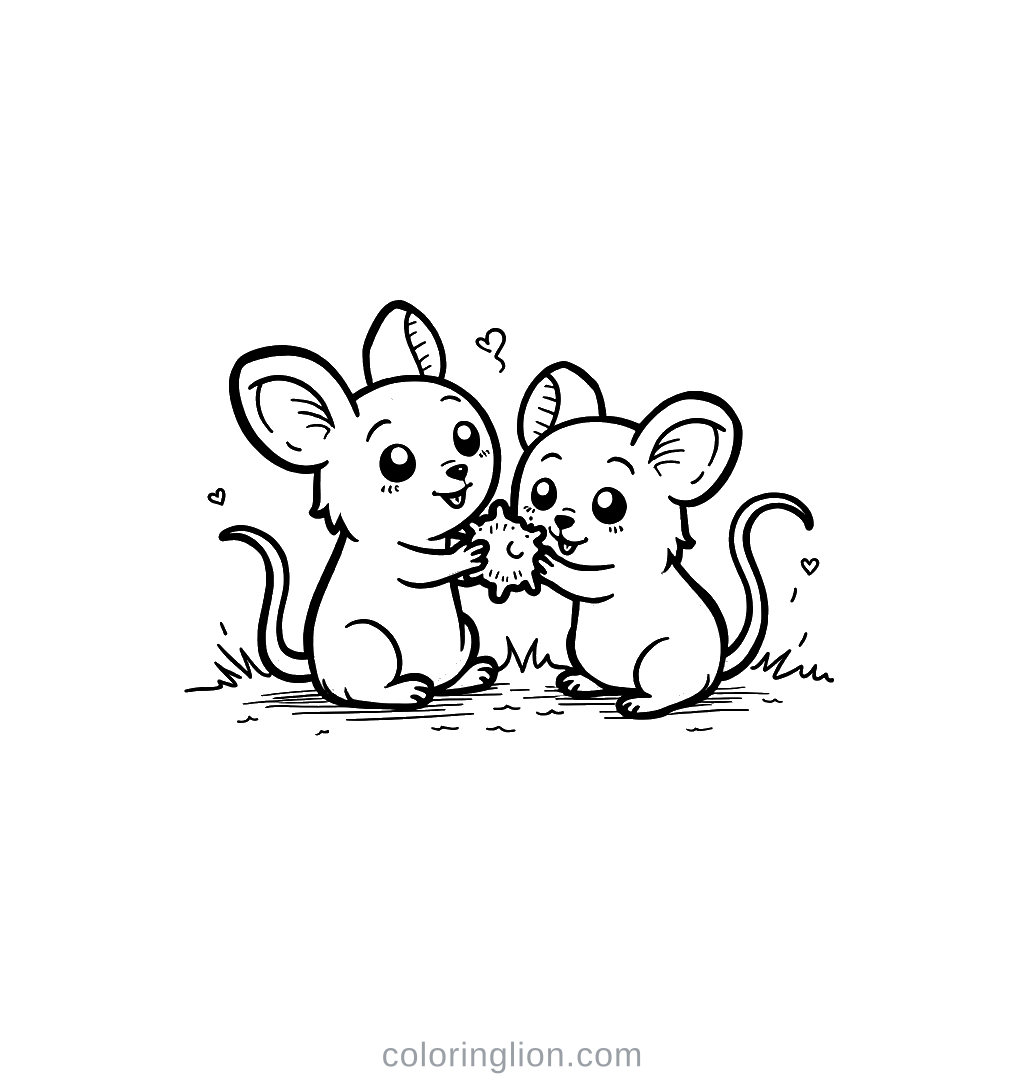 Cat Toy Mouse Coloring Page