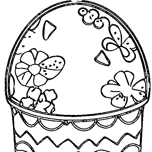A decorated easter egg Coloring Page