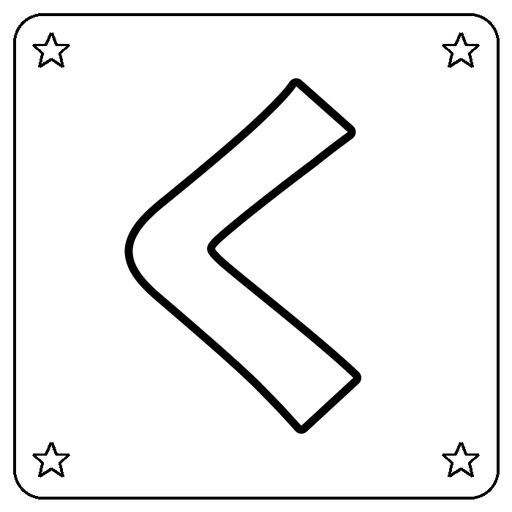 Hiragana く Coloring Page