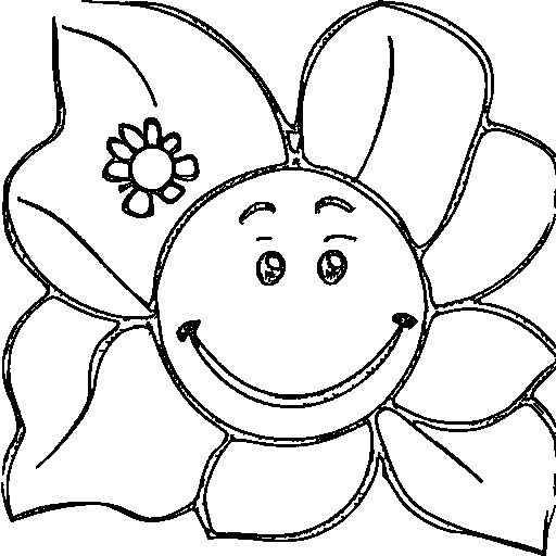 A simple flower with numbered areas Coloring Page