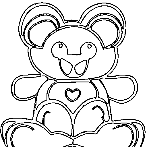 Teddy with Heart Coloring Page
