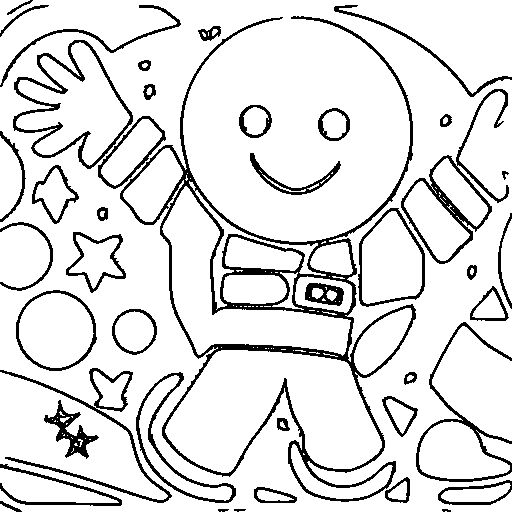 An astronaut waving Coloring Page