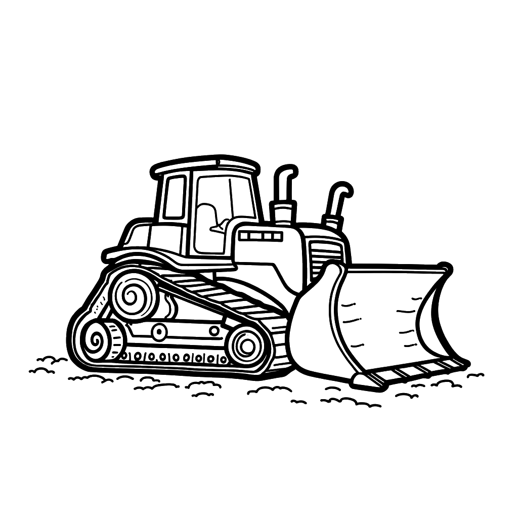 Bulldozer Coloring Page