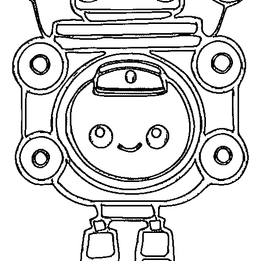 A tiny helper robot Coloring Page