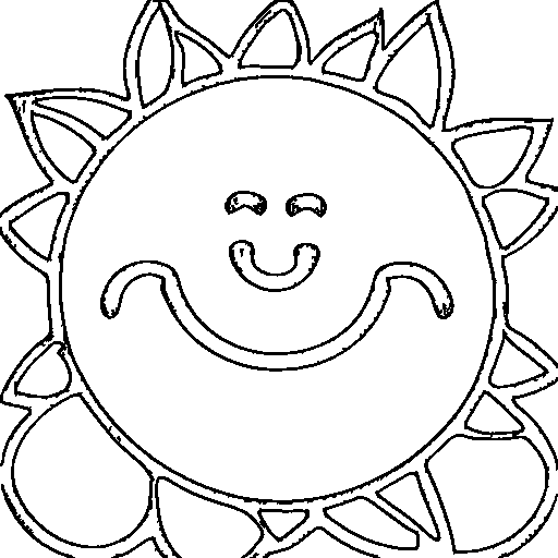 A smiling sunflower Coloring Page