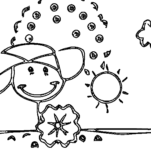 A beach sun in summer Coloring Page