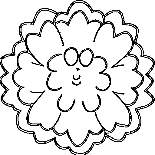 A simple flower with numbered areas Coloring Page