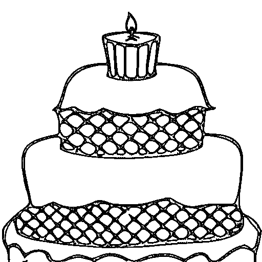 A birthday cake with candles Coloring Page