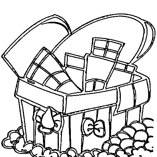 Gift and Balloons Coloring Page