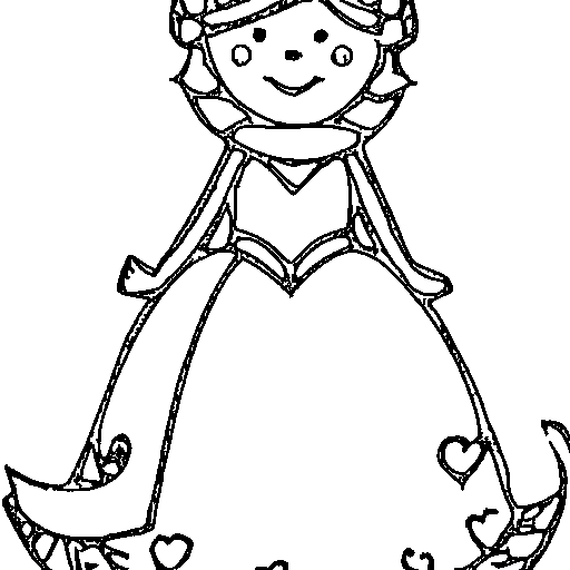 A princess with a magic wand Coloring Page