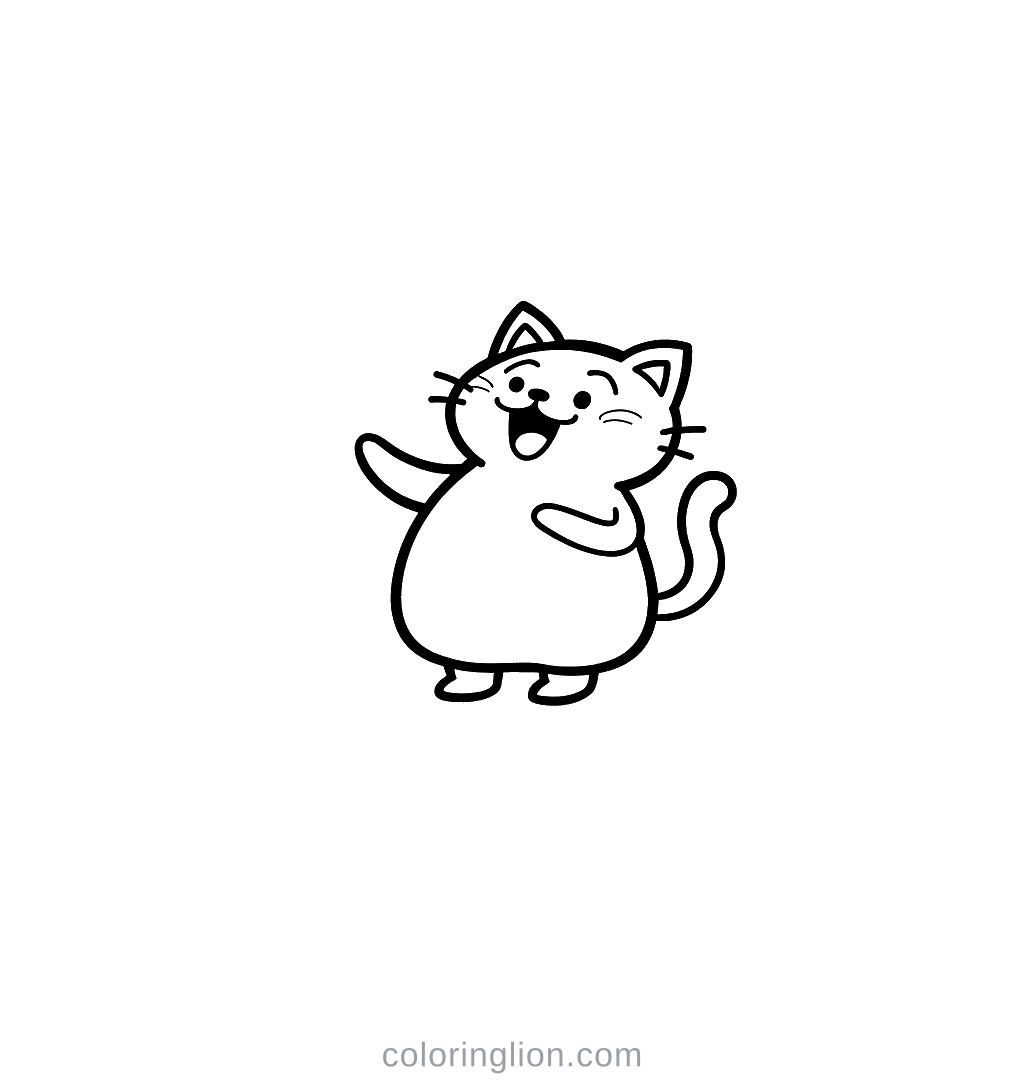 Cat Stretch Coloring Page
