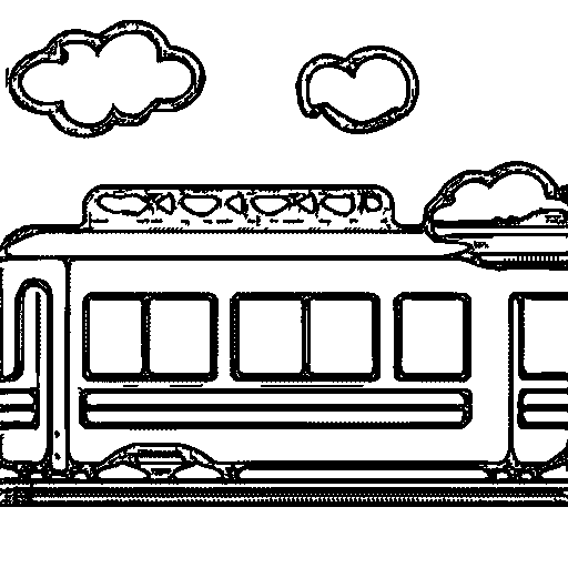 A train with carriages Coloring Page
