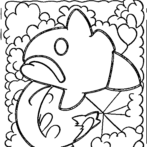 A smiling dolphin Coloring Page