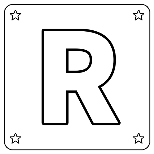 Letter R Coloring Page