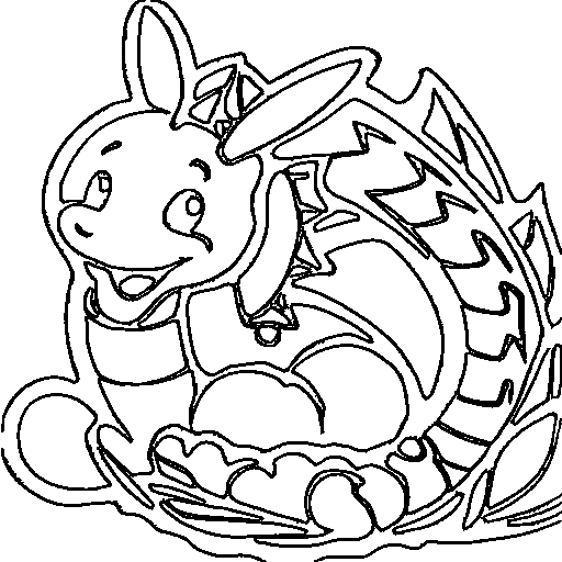 Dragon curled up Coloring Page