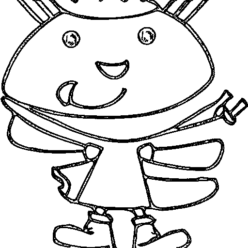 A friendly alien with antennae Coloring Page