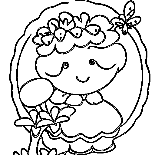 A fairy sitting on a mushroom Coloring Page
