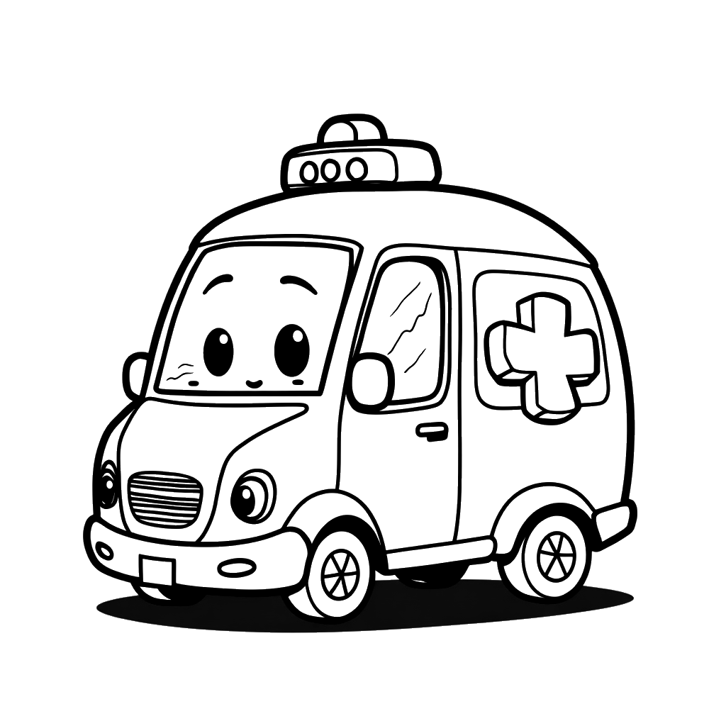 Ambulance Coloring Page