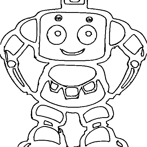 A friendly boxy robot Coloring Page