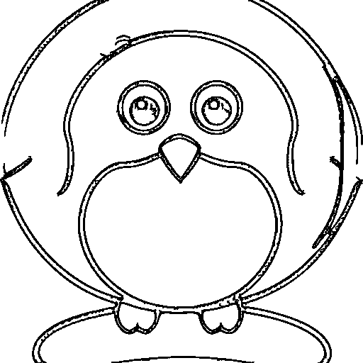 A round owl Coloring Page